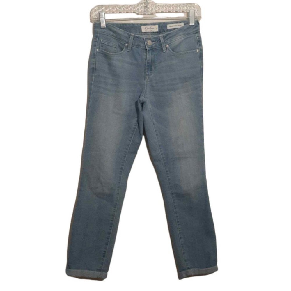 Jessica Simpson womens Forever Rolled Skinny jeans 25x24 blue stretch crop denim